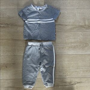 Splendid Gray Kids Jogger Set with White Stripes